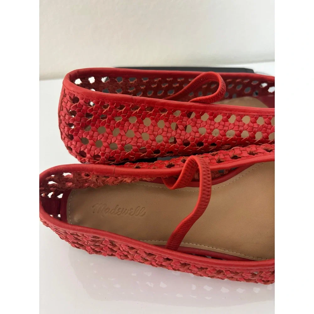 Madewell Greta Ballet Flat Southwestern Clay Woven Leather Mary Jane NQ312 6.5 - Picture 6 of 9